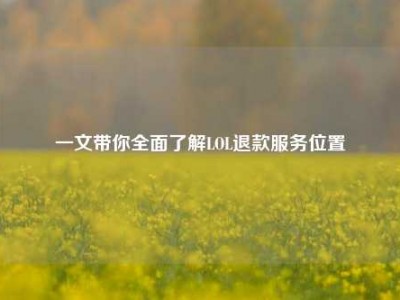 一文带你全面了解LOL退款服务位置