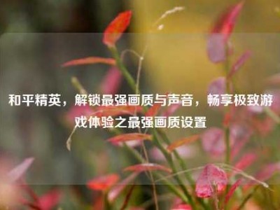 和平精英，解锁最强画质与声音，畅享极致游戏体验之最强画质设置