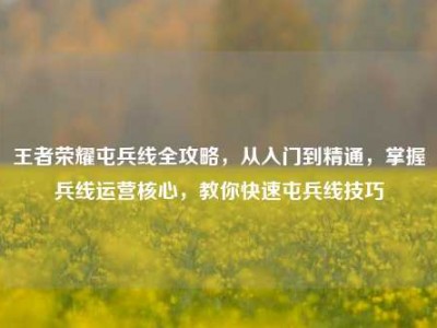 王者荣耀屯兵线全攻略，从入门到精通，掌握兵线运营核心，教你快速屯兵线技巧