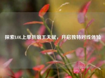 探索LOL上单折磨王天赋，开启独特对线体验