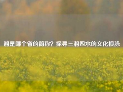 湘是哪个省的简称？探寻三湘四水的文化根脉