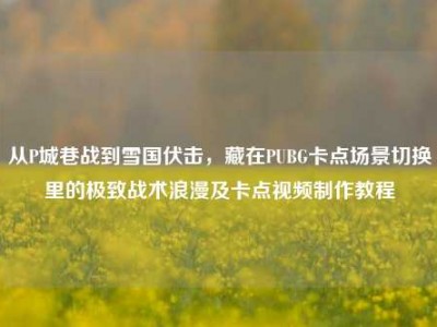 从P城巷战到雪国伏击，藏在PUBG卡点场景切换里的极致战术浪漫及卡点视频制作教程