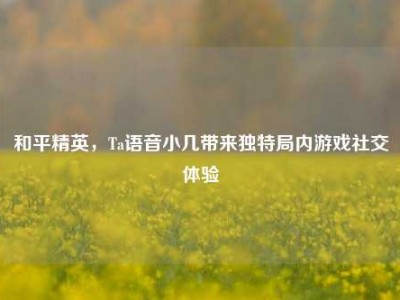 和平精英，Ta语音小几带来独特局内游戏社交体验