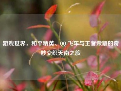 游戏世界，和平精英、QQ 飞车与王者荣耀的奇妙交织天南之旅