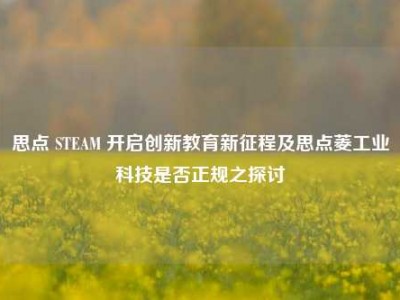 思点 STEAM 开启创新教育新征程及思点菱工业科技是否正规之探讨