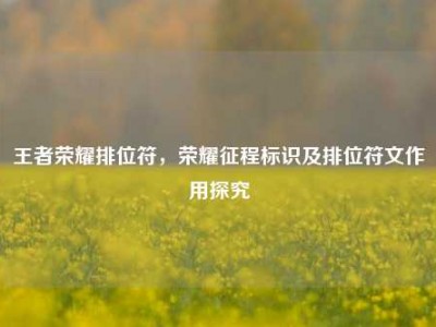 王者荣耀排位符，荣耀征程标识及排位符文作用探究