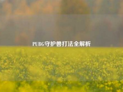 PUBG守护兽打法全解析
