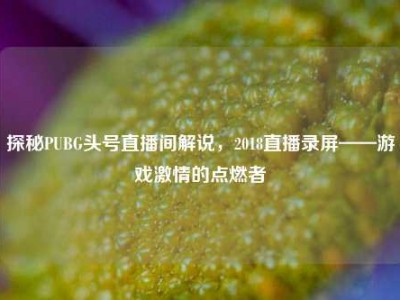 探秘PUBG头号直播间解说，2018直播录屏——游戏激情的点燃者