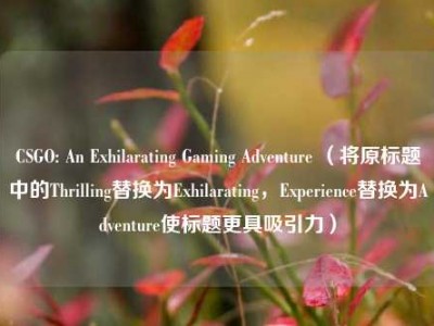CSGO: An Exhilarating Gaming Adventure （将原标题中的Thrilling替换为Exhilarating，Experience替换为Adventure使标题更具吸引力）