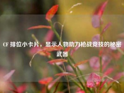 CF 排位小卡片，显示人物助力枪战竞技的秘密武器