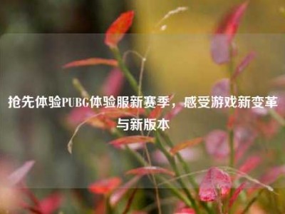 抢先体验PUBG体验服新赛季，感受游戏新变革与新版本