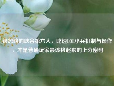 被忽略的峡谷第六人，吃透LOL小兵机制与操作，才是普通玩家最该捡起来的上分密码