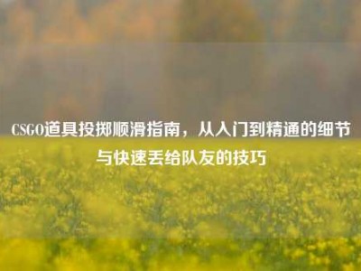 CSGO道具投掷顺滑指南，从入门到精通的细节与快速丢给队友的技巧