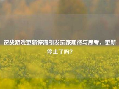 逆战游戏更新停滞引发玩家期待与思考，更新停止了吗？