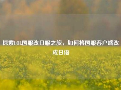 探索LOL国服改日服之旅，如何将国服客户端改成日语