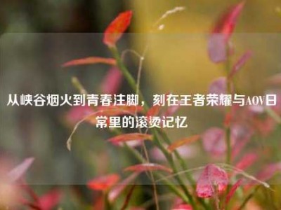 从峡谷烟火到青春注脚，刻在王者荣耀与AOV日常里的滚烫记忆