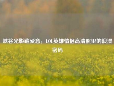 峡谷光影藏爱意，LOL英雄情侣高清照里的浪漫密码