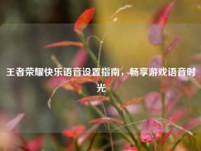 王者荣耀快乐语音设置指南，畅享游戏语音时光