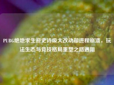 PUBG绝地求生迎史诗级大改动却进程崩溃，玩法生态与竞技格局重塑之路遇阻