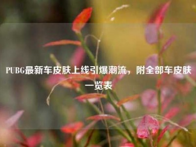 PUBG最新车皮肤上线引爆潮流，附全部车皮肤一览表