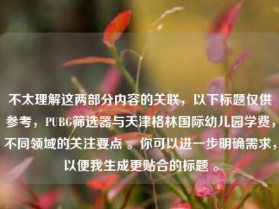 不太理解这两部分内容的关联，以下标题仅供参考，PUBG筛选器与天津格林国际幼儿园学费，不同领域的关注要点 。你可以进一步明确需求，以便我生成更贴合的标题 。