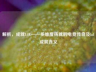 解析，成就LOL——多维度铸就的电竞传奇及lol成就含义