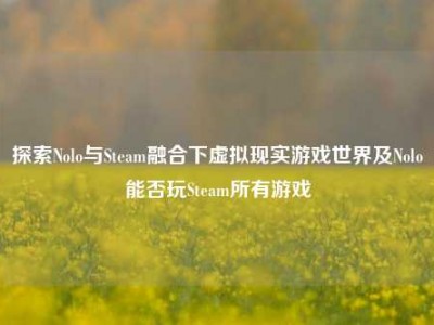 探索Nolo与Steam融合下虚拟现实游戏世界及Nolo能否玩Steam所有游戏