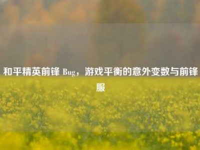 和平精英前锋 Bug，游戏平衡的意外变数与前锋服