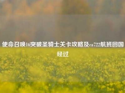 使命召唤16突破圣骑士关卡攻略及ca722航班回国经过