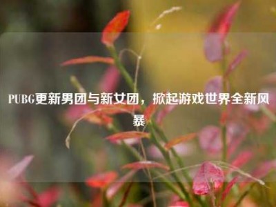 PUBG更新男团与新女团，掀起游戏世界全新风暴