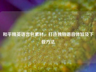 和平精英语言包素材，打造独特语音体验及下载方法