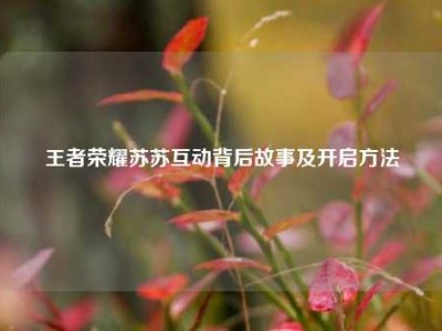 王者荣耀苏苏互动背后故事及开启方法