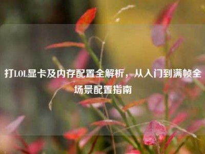 打LOL显卡及内存配置全解析，从入门到满帧全场景配置指南