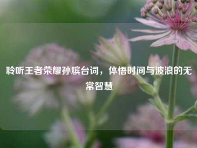 聆听王者荣耀孙膑台词，体悟时间与波浪的无常智慧