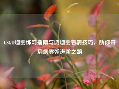 CSGO烟雾练习指南与调烟雾看清技巧，助你开启烟雾弹进阶之路
