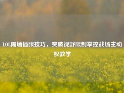 LOL隔墙插眼技巧，突破视野限制掌控战场主动权教学