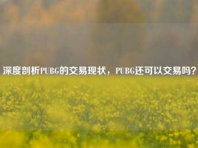 深度剖析PUBG的交易现状，PUBG还可以交易吗？