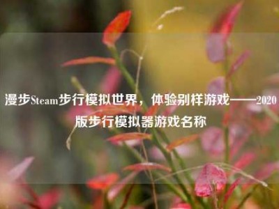 漫步Steam步行模拟世界，体验别样游戏——2020版步行模拟器游戏名称