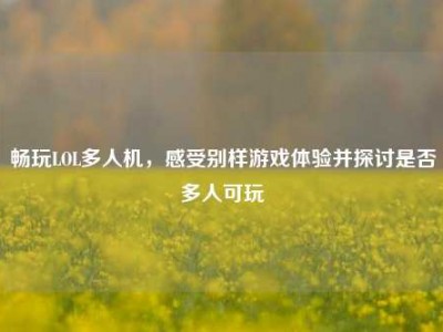 畅玩LOL多人机，感受别样游戏体验并探讨是否多人可玩
