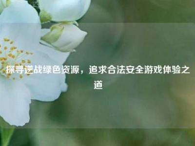 探寻逆战绿色资源，追求合法安全游戏体验之道
