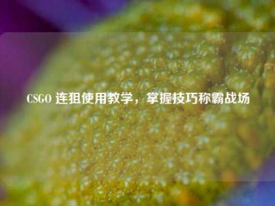 CSGO 连狙使用教学，掌握技巧称霸战场