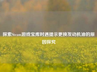探索Steam游戏宝库时遇提示更换发动机油的原因探究