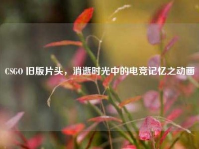 CSGO 旧版片头，消逝时光中的电竞记忆之动画