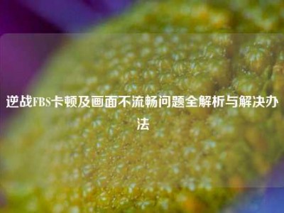 逆战FBS卡顿及画面不流畅问题全解析与解决办法