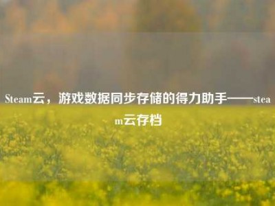 Steam云，游戏数据同步存储的得力助手——steam云存档