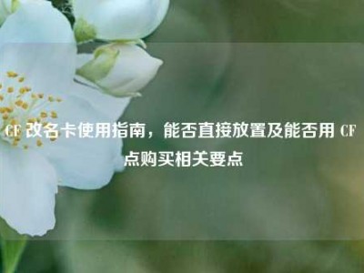 CF 改名卡使用指南，能否直接放置及能否用 CF 点购买相关要点