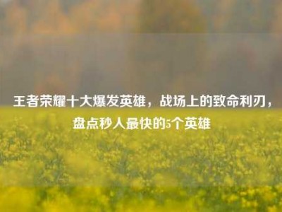 王者荣耀十大爆发英雄，战场上的致命利刃，盘点秒人最快的5个英雄