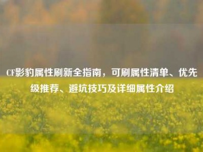 CF影豹属性刷新全指南，可刷属性清单、优先级推荐、避坑技巧及详细属性介绍