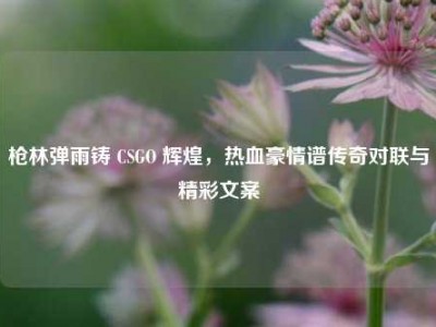枪林弹雨铸 CSGO 辉煌，热血豪情谱传奇对联与精彩文案