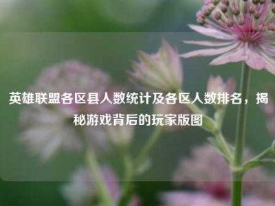 英雄联盟各区县人数统计及各区人数排名，揭秘游戏背后的玩家版图
